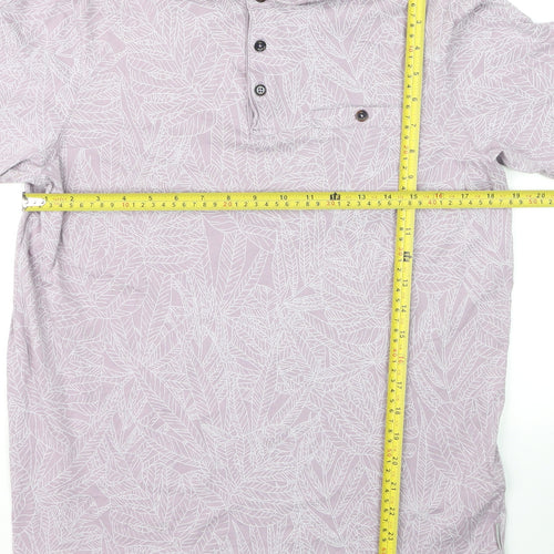 Ted Baker Men's Pink Floral Print Cotton Polo Shirt Size L