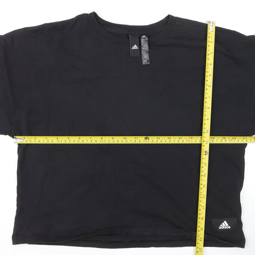 Adidas Women’s Black Cropped Relaxed Fit Training T-Shirt Size M