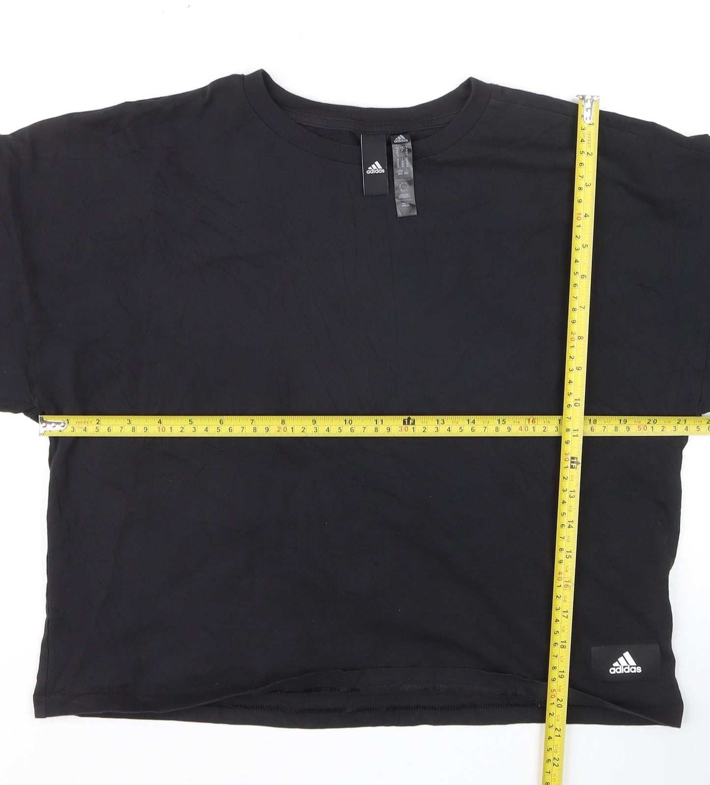 Adidas Women’s Black Cropped Relaxed Fit Training T-Shirt Size M