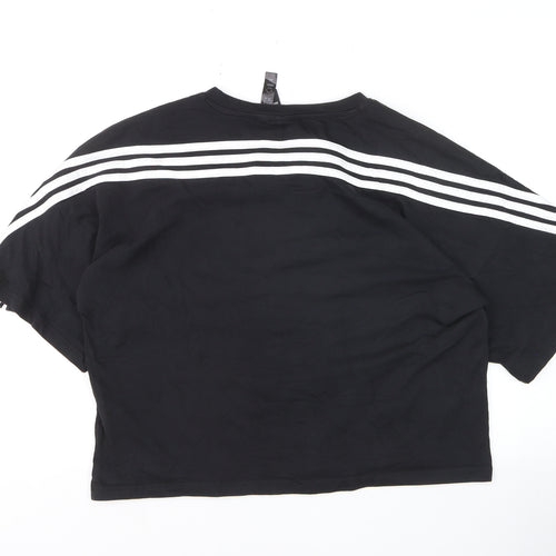 Adidas Women’s Black Cropped Relaxed Fit Training T-Shirt Size M
