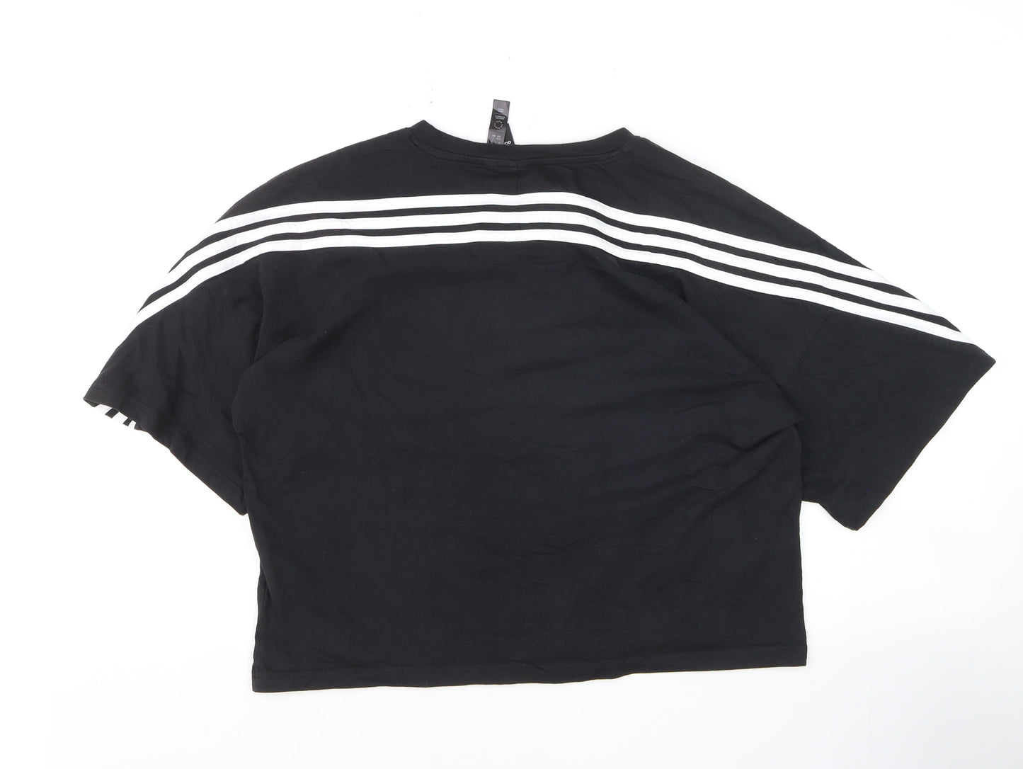Adidas Women’s Black Cropped Relaxed Fit Training T-Shirt Size M