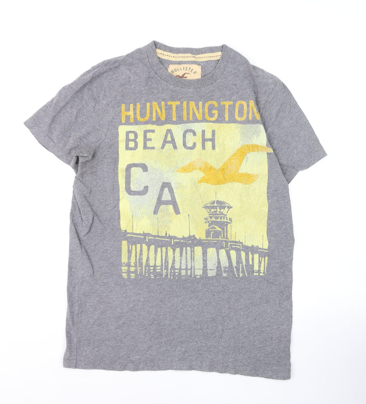 Hollister Men’s Grey Huntington Beach Graphic T-Shirt Size M
