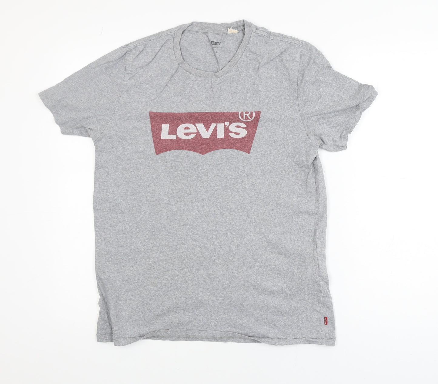 Levi's Men's Grey Small Logo Graphic Crew Neck T-Shirt