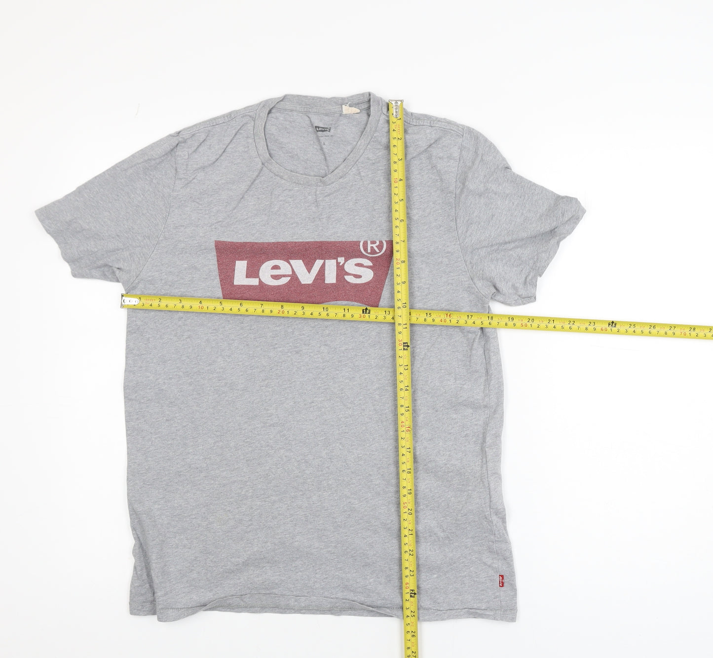 Levi's Men's Grey Small Logo Graphic Crew Neck T-Shirt