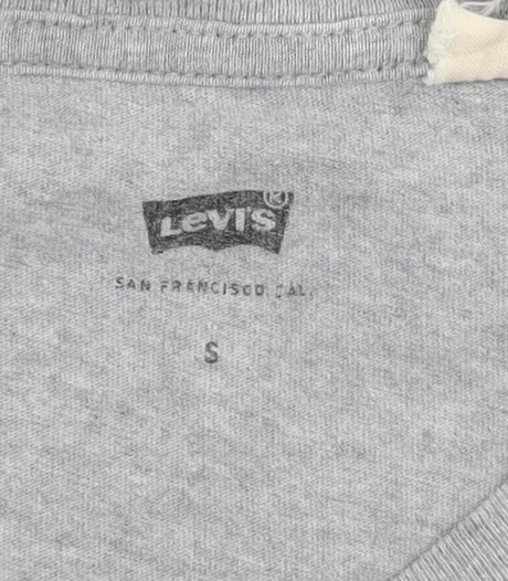 Levi's Men's Grey Small Logo Graphic Crew Neck T-Shirt