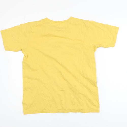 Quiksilver Men's Yellow Skull Graphic Cotton T-Shirt Size L