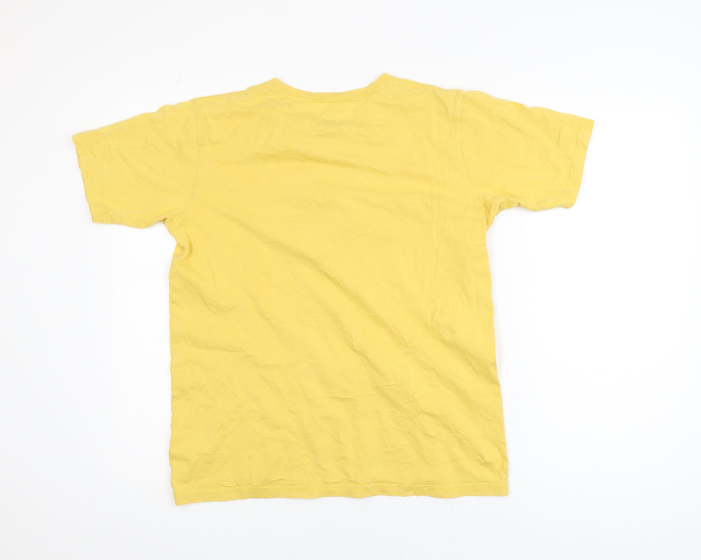 Quiksilver Men's Yellow Skull Graphic Cotton T-Shirt Size L