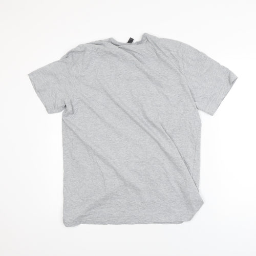 Adidas Boys Grey Large Logo T-Shirt Short Sleeve Sports Cotton Top