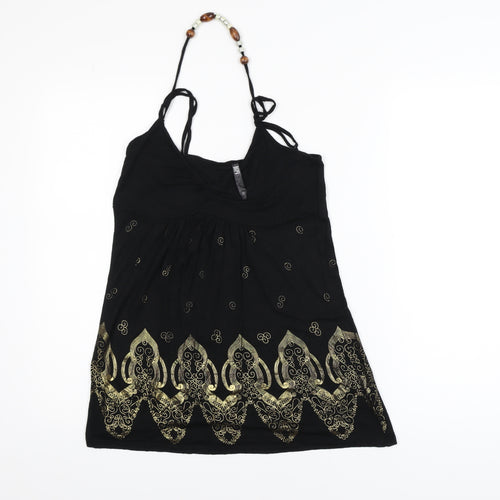 Bay Women's Black Beaded V-Neck Camisole Top Size 12