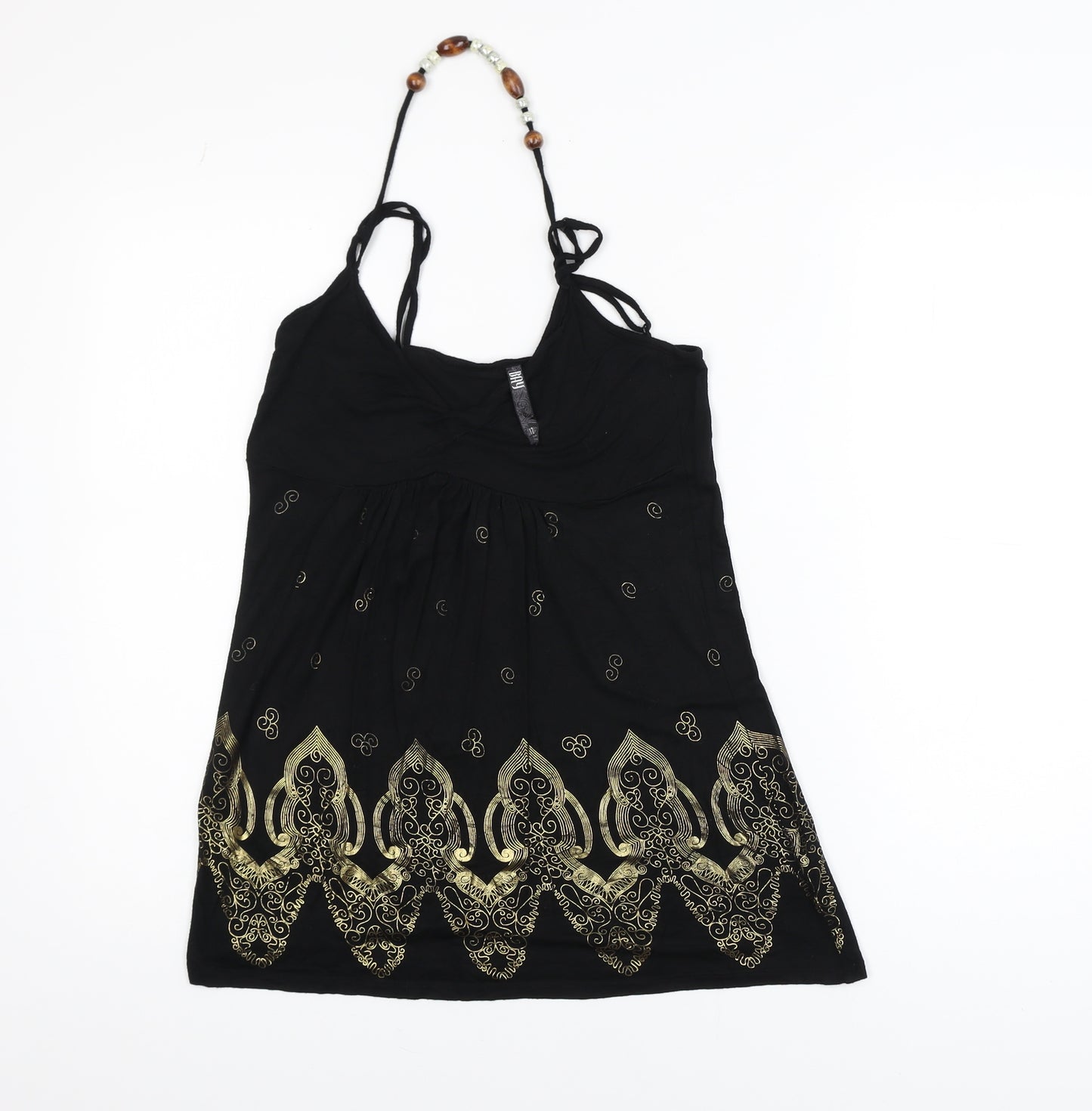 Bay Women's Black Beaded V-Neck Camisole Top Size 12