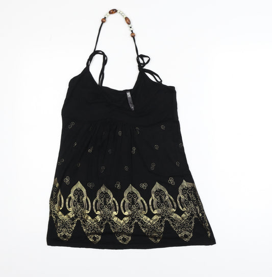 Bay Women's Black Beaded V-Neck Camisole Top Size 12