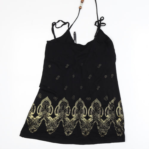 Bay Women's Black Beaded V-Neck Camisole Top Size 12