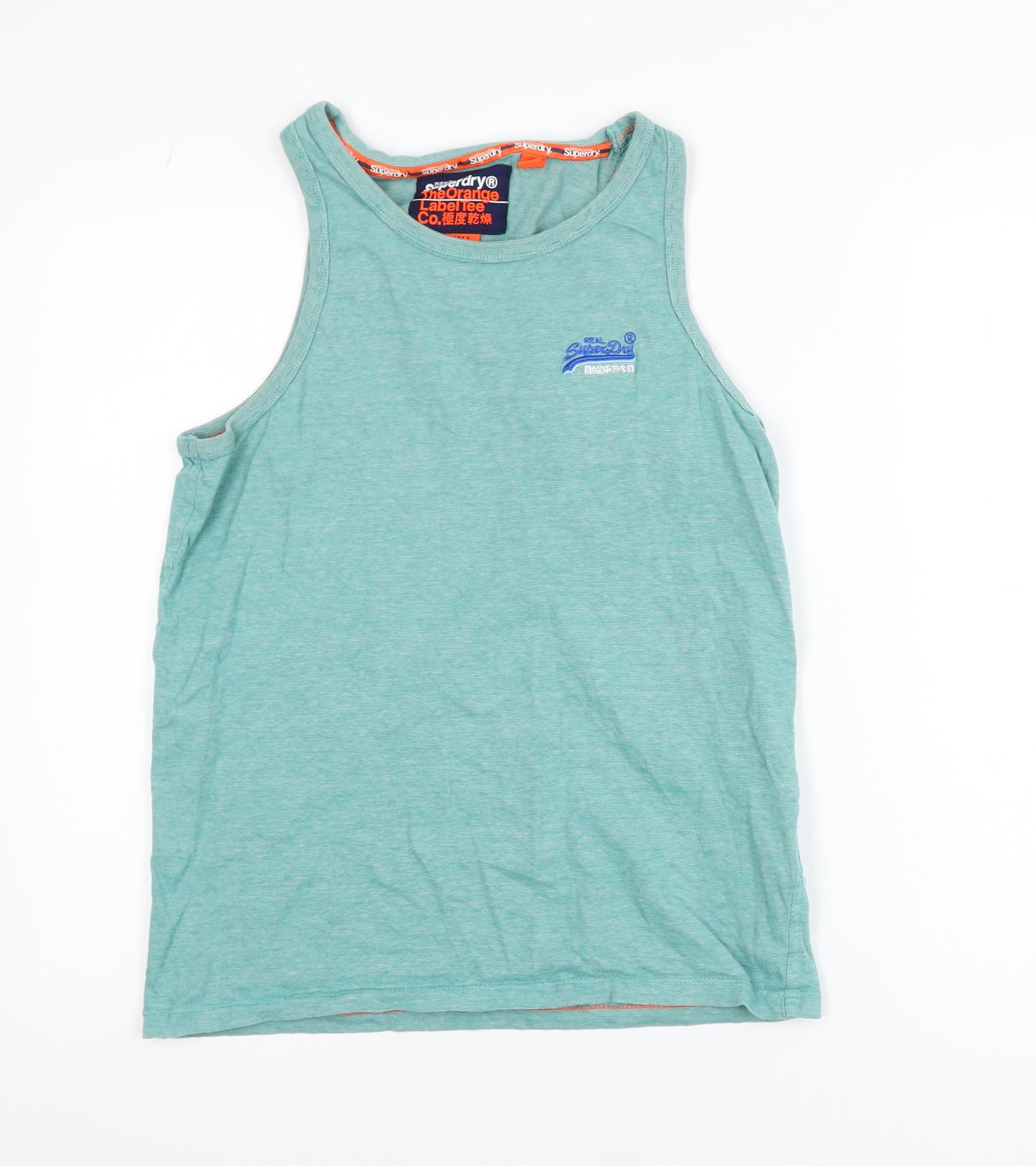 Superdry Men's Green Cotton Tank Top Small Activewear Vest