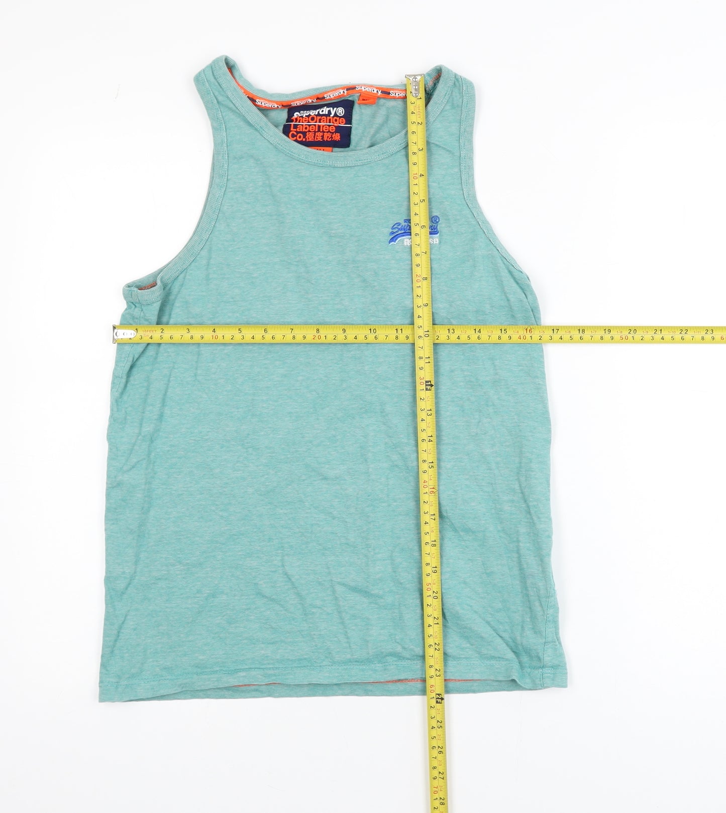 Superdry Men's Green Cotton Tank Top Small Activewear Vest