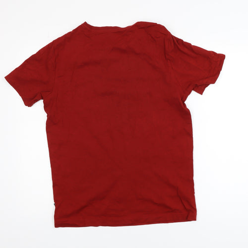Puma Men's Red Graphic Logo Short Sleeve Cotton T-Shirt Size S