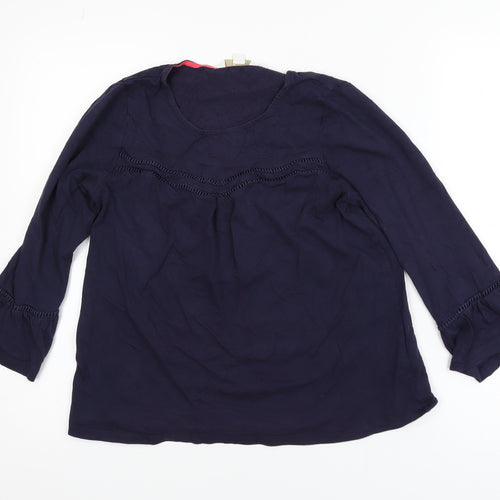 Boden Women's Blue 3/4 Sleeve Tunic Blouse Size 10 Modal Cotton