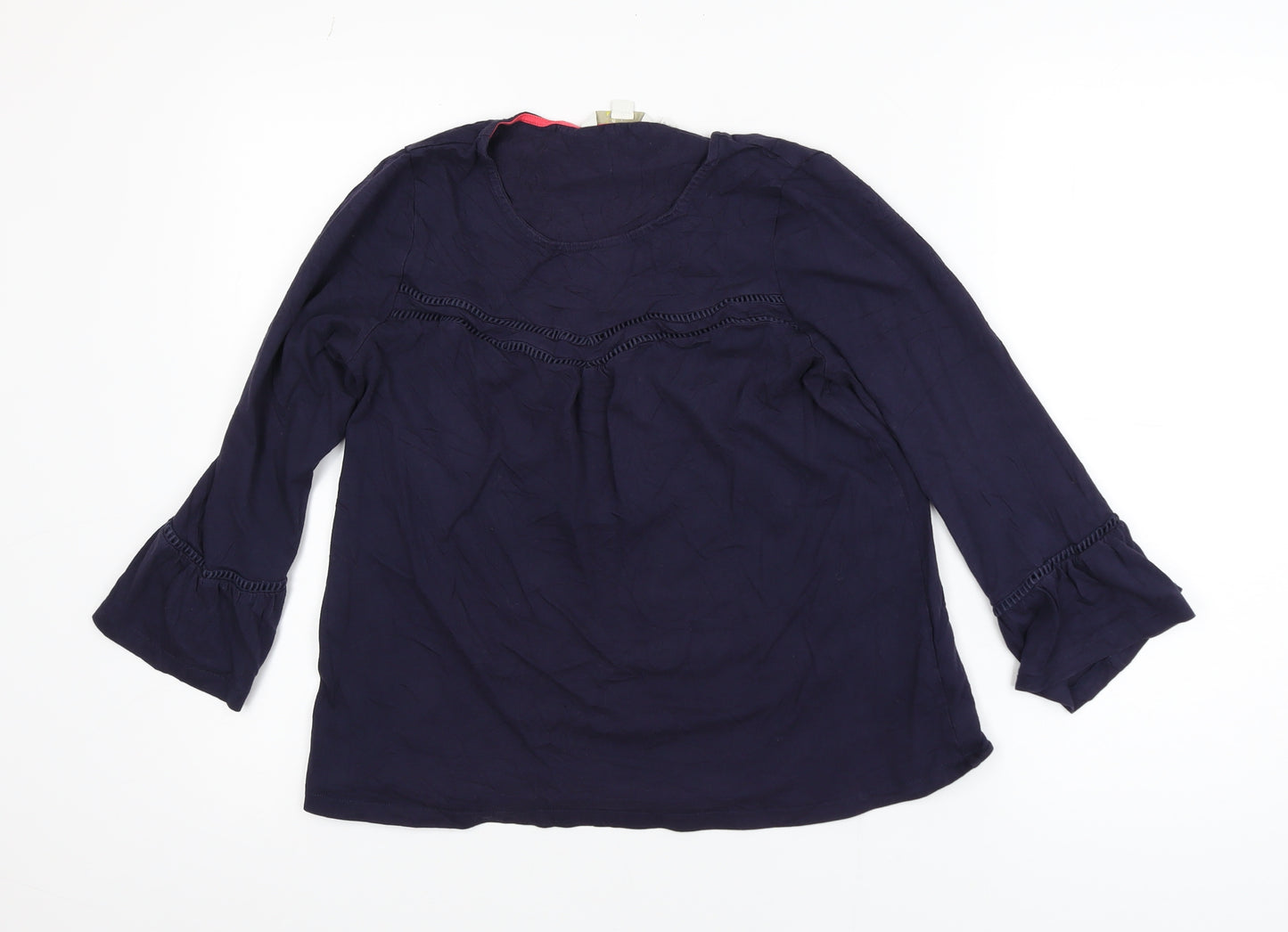 Boden Women's Blue 3/4 Sleeve Tunic Blouse Size 10 Modal Cotton