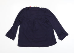 Boden Women's Blue 3/4 Sleeve Tunic Blouse Size 10 Modal Cotton