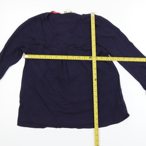Boden Women's Blue 3/4 Sleeve Tunic Blouse Size 10 Modal Cotton