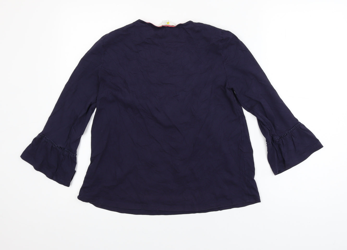 Boden Women's Blue 3/4 Sleeve Tunic Blouse Size 10 Modal Cotton