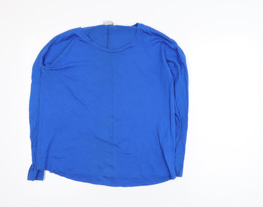 Boden Women Blue Size 12 Long Sleeve Basic Jersey Blouse
