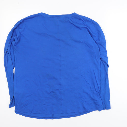 Boden Women Blue Size 12 Long Sleeve Basic Jersey Blouse