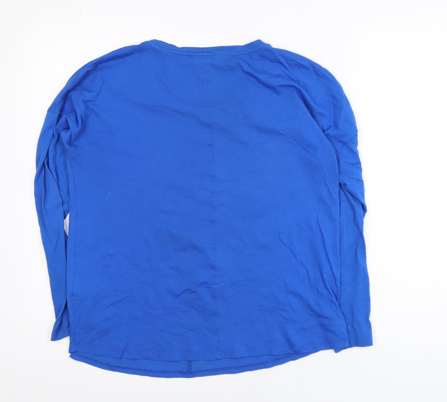 Boden Women Blue Size 12 Long Sleeve Basic Jersey Blouse