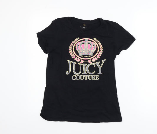 Juicy Couture Women's Black Logo Crown T-Shirt Size S