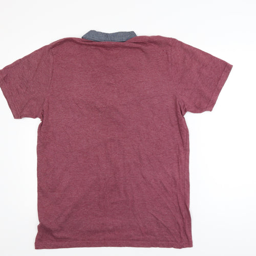 Lee Cooper Men's Red Collared Short Sleeve Polo Shirt Size L
