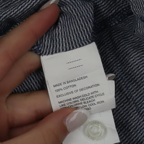 Original Penguin Men's Blue Striped Cotton Polo Shirt Size L