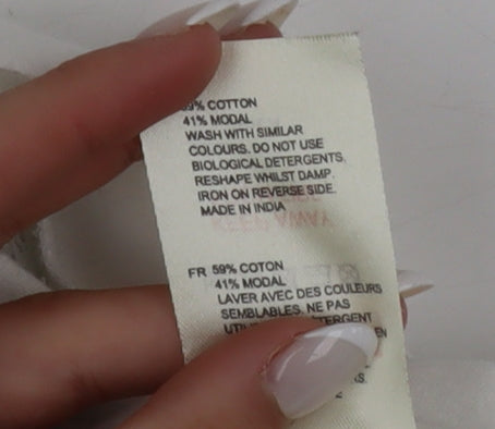 White Stuff Women’s White Crochet Tunic Blouse Size 10 Sleeveless