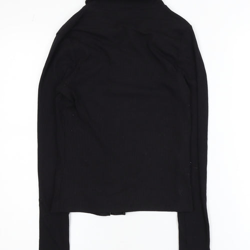 New Look Womens Black Collared Button Up Knitted Cardigan Size 8