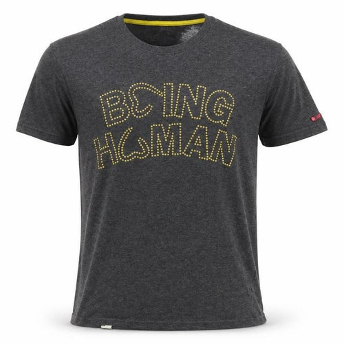 Being Human Men's Grey Studded Logo Crew Neck T-Shirt Size M