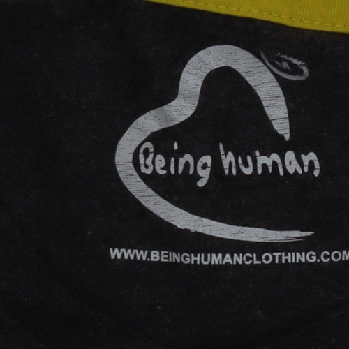 Being Human Men's Grey Studded Logo Crew Neck T-Shirt Size M