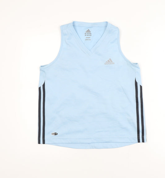 Adidas Men's Blue Sleeveless V-Neck Climalite Sports Tank Top M