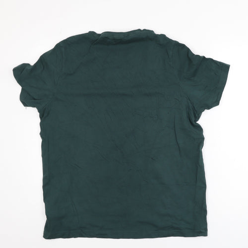 Puma Men's Green Short Sleeve Crew Neck Cotton Blend T-Shirt Size L