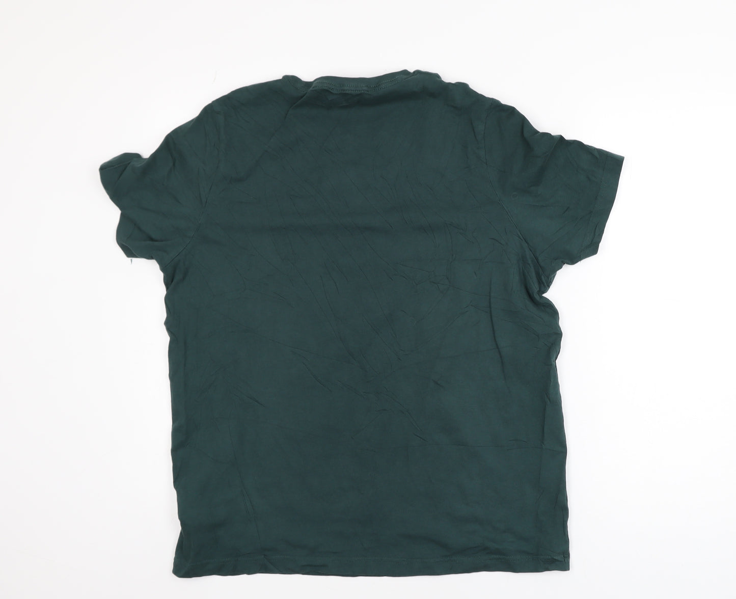 Puma Men's Green Short Sleeve Crew Neck Cotton Blend T-Shirt Size L