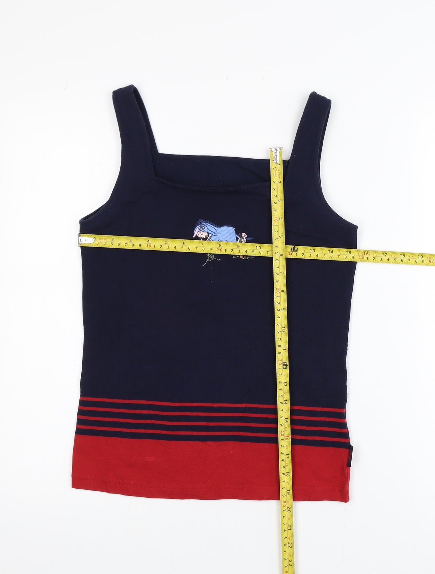 Disney Store Women’s Blue Red Camisole Tank Top Eeyore M Cotton