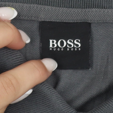 Hugo Boss Men's Grey Classic Fit Short Sleeve Polo Shirt L