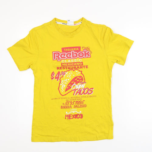Reebok Men's Yellow XS Classic Mexicano Graphic T-Shirt
