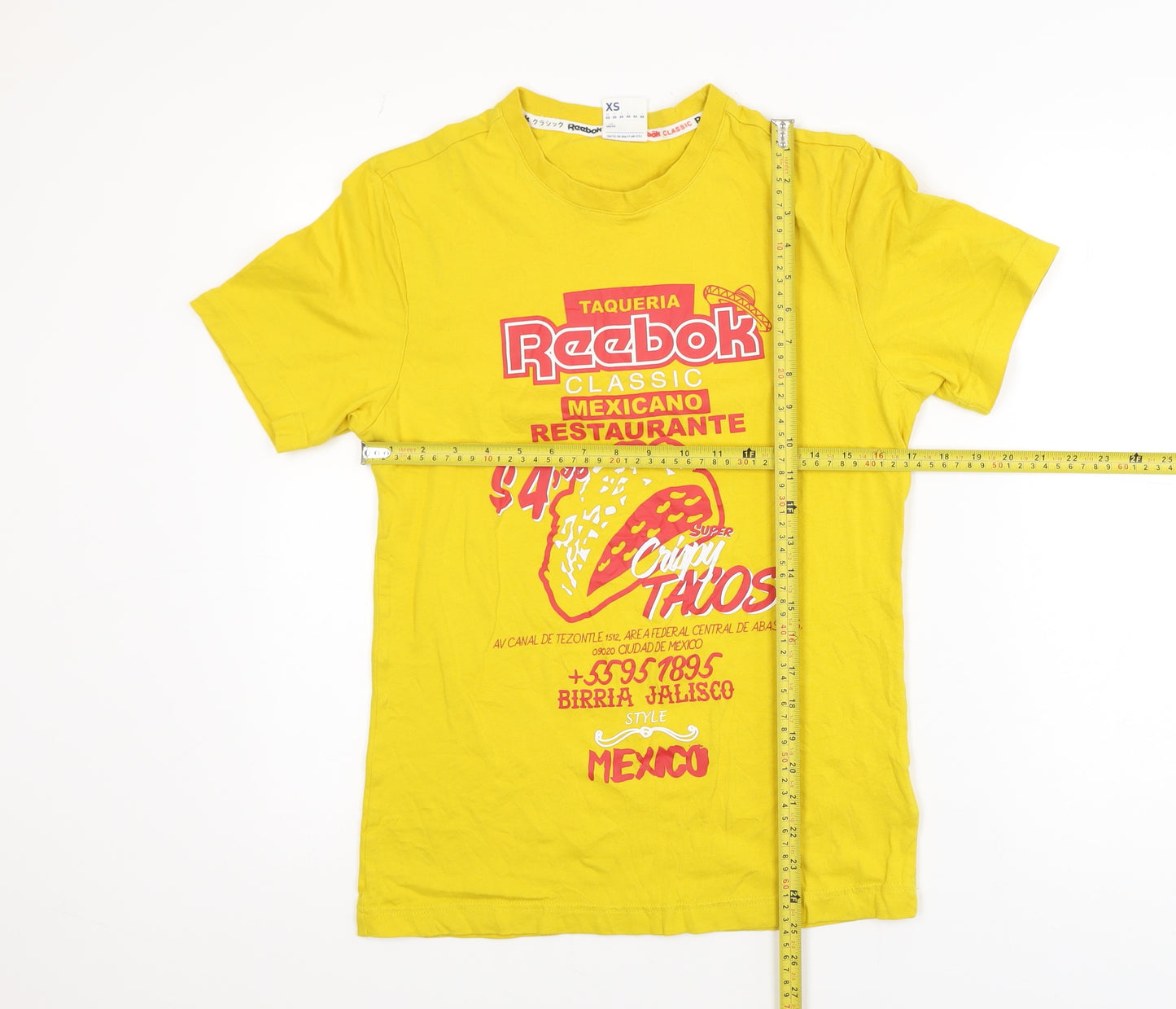 Reebok Men's Yellow XS Classic Mexicano Graphic T-Shirt