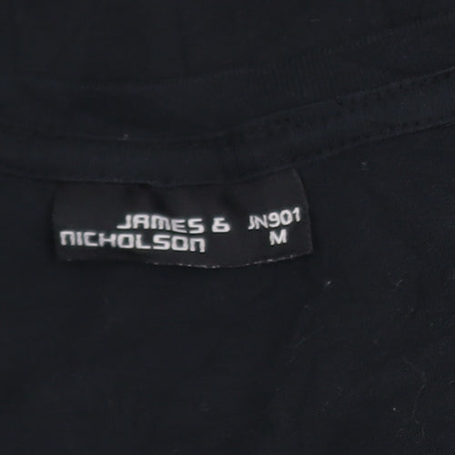 James & Nicholson Men’s Black College Graphic T-Shirt M