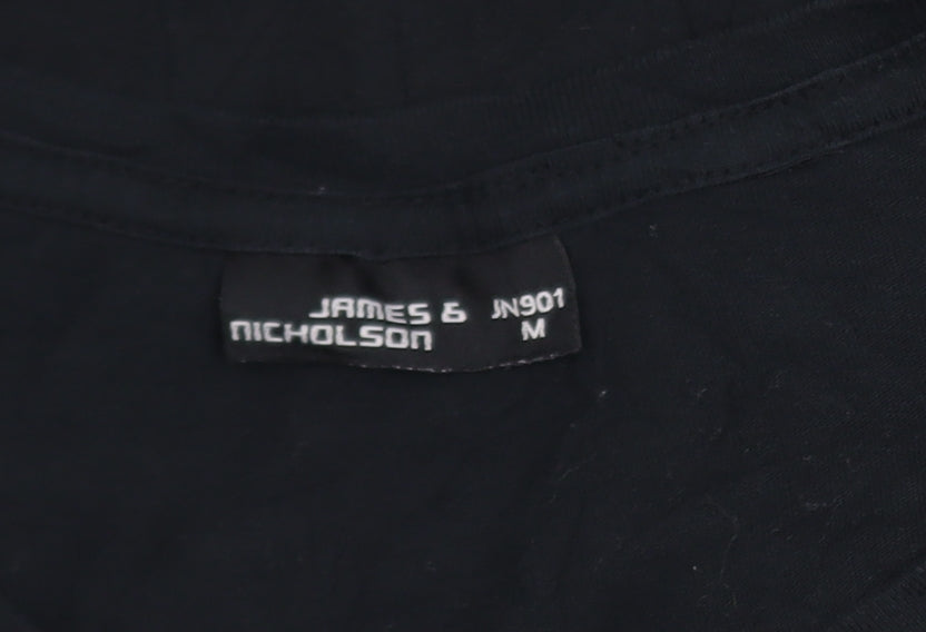 James & Nicholson Men’s Black College Graphic T-Shirt M