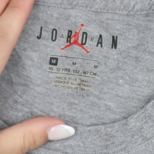 Nike Jordan Boys Grey Graphic Short Sleeve T-Shirt 10-12 Years