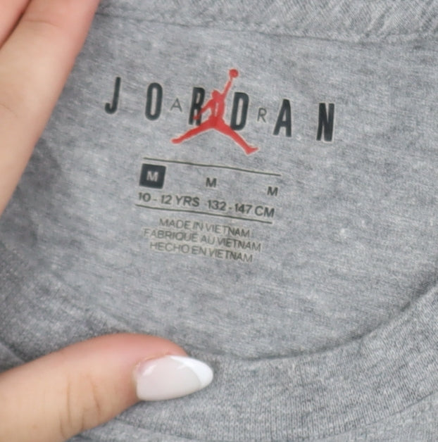 Nike Jordan Boys Grey Graphic Short Sleeve T-Shirt 10-12 Years