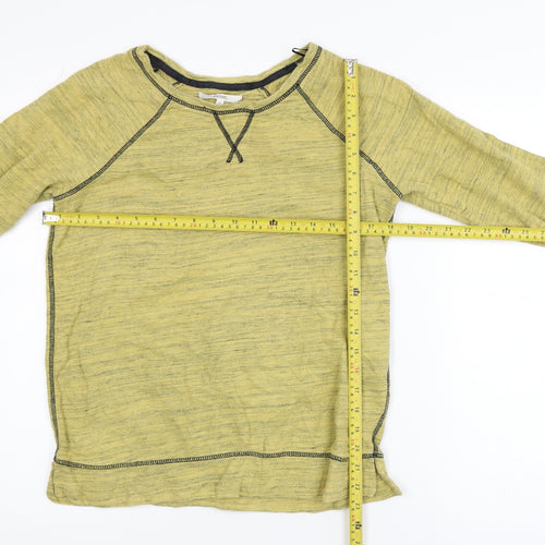 Next Men Yellow Cotton Crew Neck Long Sleeve Pullover Sweatshirt S