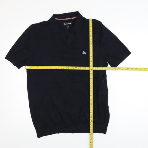 Threadbare Men's Black Regular Fit Cotton Polo Shirt M