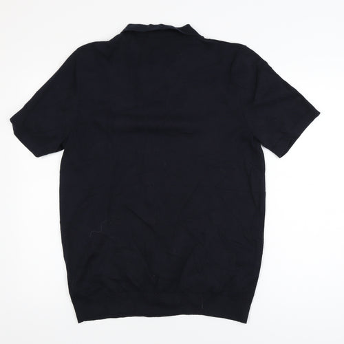 Threadbare Men's Black Regular Fit Cotton Polo Shirt M