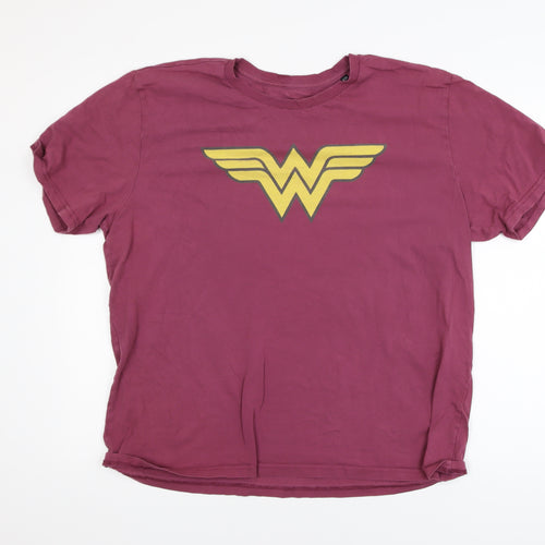 Wonder Woman Unisex Adults Red 2XL Cotton Graphic T-Shirt