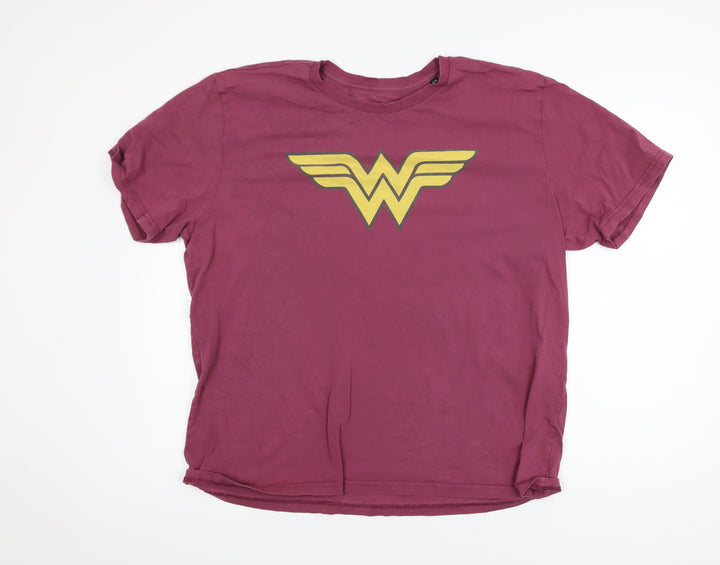 Wonder Woman Unisex Adults Red 2XL Cotton Graphic T-Shirt
